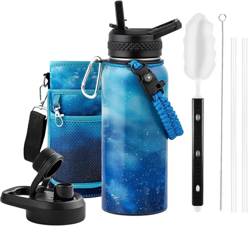 Miniatura 32 de RAYMYLO Botella de agua aislada de 24 onzas, de acero inoxidable con triple pared al vacío (fría durante 48 horas, caliente durante 24 horas), a