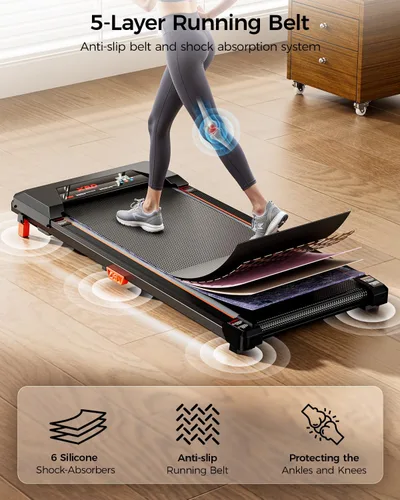 Miniatura 3 de Cinta de caminar XBD, alfombrillas inclinadas para debajo del escritorio con capacidad de 330 libras, caminadora portátil de 2.5 HP para el hogar