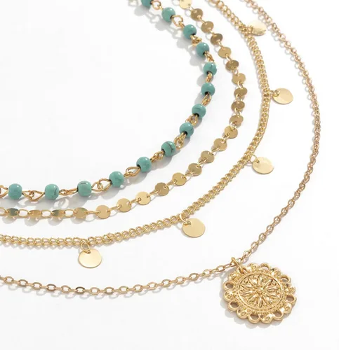 Miniatura 84 de Long tiantian Collares en capas para mujer, joyería occidental para mujer, collar de moneda apilable, collar de país, moderno, bohemio, verano