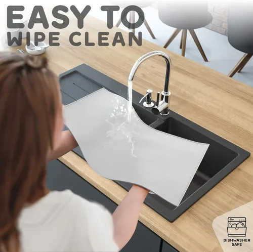 Miniatura 7 de Tapete para comida de perro y gato, bordes elevados para evitar derrames de comida y agua, impermeable, protege el piso, fácil de limpiar, de Mist