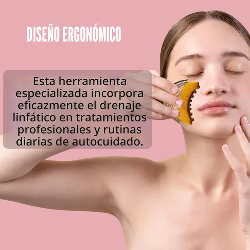Miniatura 4 de Cepillo linfático de contorno facial, masajeador de drenaje linfático, reductor de doble barbilla, cepillo de drenaje linfático para cara, diseñado