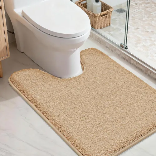 Miniatura 28 de COSY HOMEER Alfombras extra gruesas para el baño, tapetes de baño antideslizantes, tapete de felpa suave, peludo y 100% micro poliéster, tapete