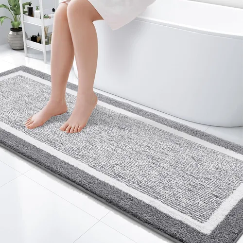 Miniatura 47 de OLANLY Alfombras de baño 24x16, tapete de baño de microfibra extra suave y absorbente, antideslizante, lavable a máquina, alfombra de baño esponjosa