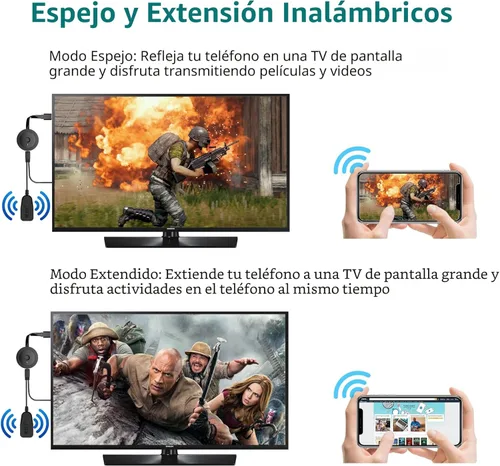 Miniatura 5 de Adaptador Dongle de Visualización HDMI Inalámbrico 4K 1080P, Transmisión WiFi de Películas, Receptor para i-Phone, i-Pad, iOS, Android, Tablet, Negro