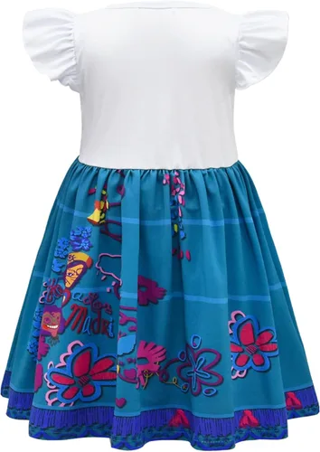 Miniatura 2 de Hulaha Vestido casual de verano de dibujos animados para niñas, vestido de fiesta de flores para niños, Patrón 1