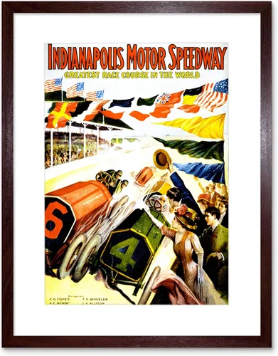 Miniatura 8 de The Art Stop Sport Race Indianapolis Motor Speedway Car Flag Indy 500 Impresión enmarcada B12X11273