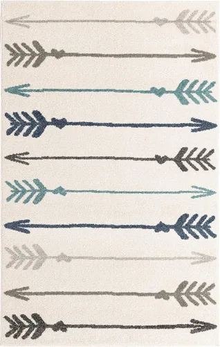 Miniatura 2 de Unique Loom Autumn Collection - Alfombra rectangular de 5 pies 3 pulgadas x 8 pies, color marfil y gris Marfil/Gris