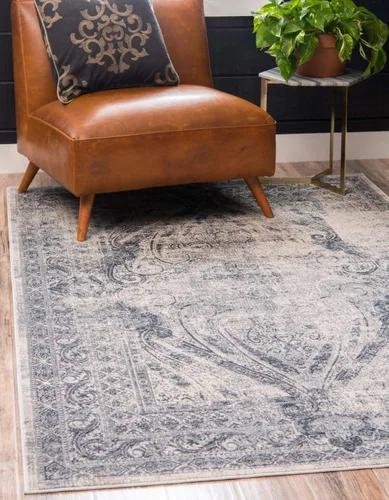 Miniatura 23 de Unique Loom Chateau Collection - Alfombra de área Wilson (2' 2" x 6' 9", alfombra de pasillo, azul oscuro/gris)