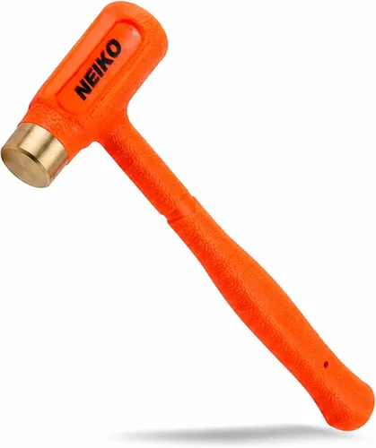 Miniatura 14 de NEIKO 02849A - Martillo de soplado muerto de 4 libras, naranja neón Moldeado unibody Agarre a cuadros Resistente a chispas y rebote