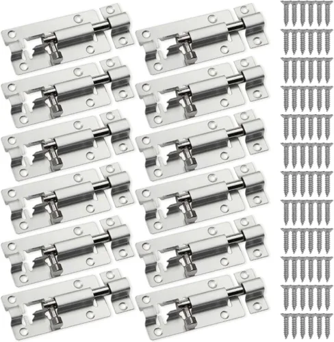 Miniatura 10 de SANATO Pestillo de perno de barril deslizante de 3 pulgadas, cerradura deslizante de acero inoxidable para seguridad de puerta, negro (4 piezas)