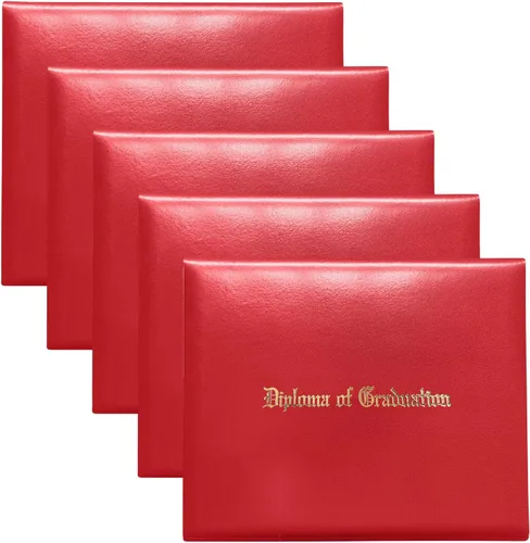 Miniatura 40 de Happy Secret Soporte para diploma impreso para certificado de 8.5 x 11 pulgadas, cubierta de graduación con piel lisa, color rojo, paquete de 1