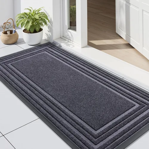 Miniatura 23 de Buganda Tapete para Puerta Delantera Entrada Interior y Exterior, Tapetes de Goma Natural Antideslizantes, Fácil de Limpiar, Perfil Bajo, Atrapa