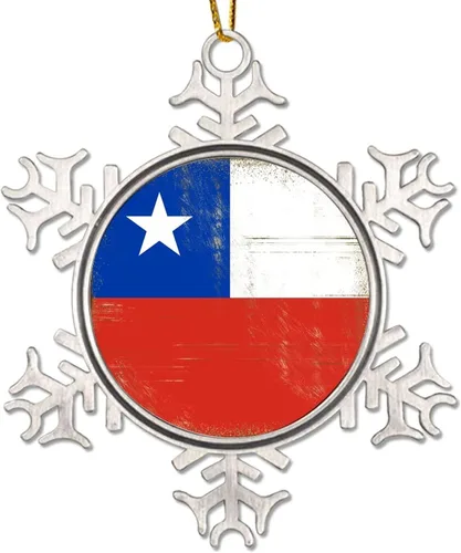 Miniatura 13 de Adorno de metal de copo de nieve de Canadá, recuerdo de Navidad, regalo de recuerdo patriótico, adorno colgante de Navidad, bandera nacional
