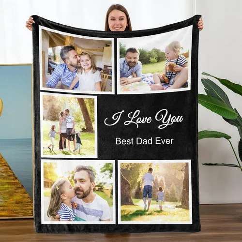 Miniatura 14 de TURMTF Manta personalizada con foto para mamá de hija e hijo, regalos de boda personalizados para ella, él, pareja, esposa, marido, novia, novio