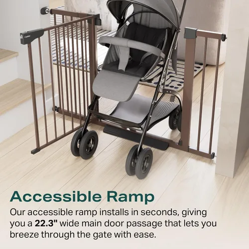 Miniatura 8 de Cumbor Puerta para bebés de 29.7-40.6 pulgadas para escaleras, puerta de perro ganadora de los premios Mom's Choice Awards para puertas, puertas
