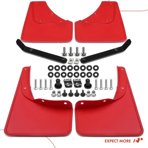 Miniatura 8 de A-Premium Juego de 4 unidades de guardabarros con accesorios compatibles con Suzuki Jimny, 2019-2020, 2019 2020, color rojo, delantero izquierdo