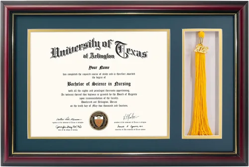 Miniatura 14 de GraduationMall Marco de fotos y diploma negro de 11 x 19 pulgadas para certificado de 8.5 x 11, imagen de 5 x 7, vidrio templado, paspartú doble
