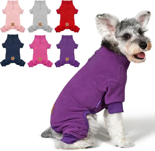 Miniatura 26 de cyeollo Pijamas para Perros de Forro Polar, Abrigo Térmico para Perros, Pijamas para Perros, Enterizo Elástico para Perros, Abrigo para Perrita, 3#