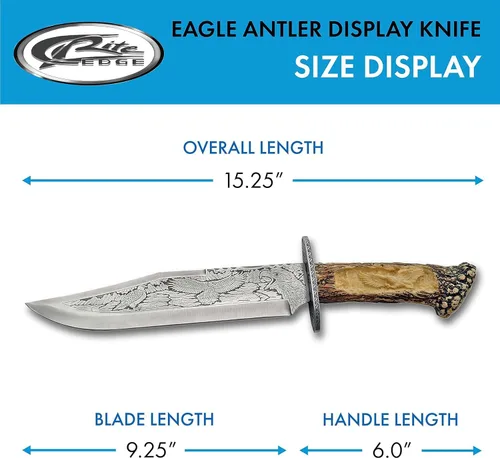 Miniatura 3 de Szco Supplies Eagle Antler - Cuchillo de exhibición, color marrón