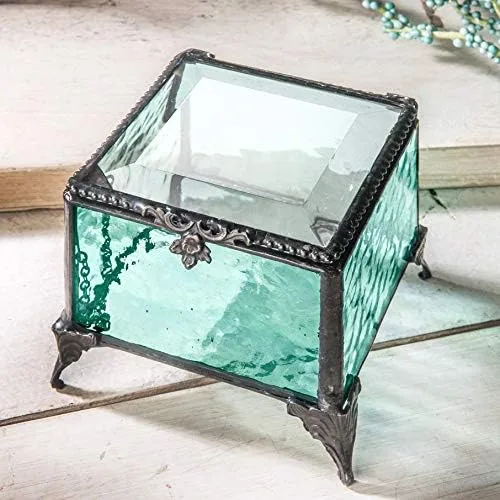 Miniatura 2 de Caja de cristal decorativa para joyería, anillo de exhibición, pulsera, aretes, organizador de almacenamiento, regalo de recuerdo para mamá, hija