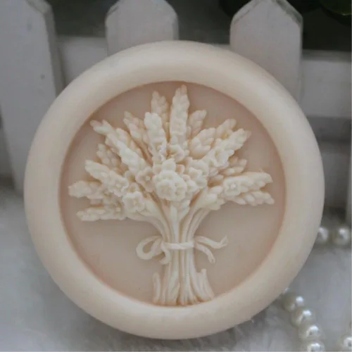 Miniatura 5 de Grainrain Molde de barra de jabón de silicona de flor de lavanda DIY molde de resina de vela de adorno de vehículo casero (14388)