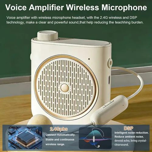 Miniatura 3 de Amplificador de voz con micrófono inalámbrico, amplificador de voz micrófono inalámbrico para profesores, mini altavoz del sistema PA, amplificador