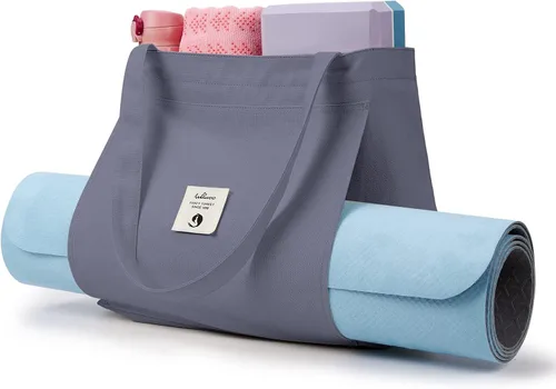 Miniatura 9 de Bolsas de yoga WLLWOO WLLWOO para mujeres con porta-mats de yoga, bolsa de lona para llevar, para pilates, para el hombro, para viajes, oficina
