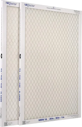 AirDoctor Filtro plisado MERV 14 HVAC disponible en 6 tamaños. Captura el 96% de los contaminantes de 1 a 3 micras de tamaño. Captura las impurezas