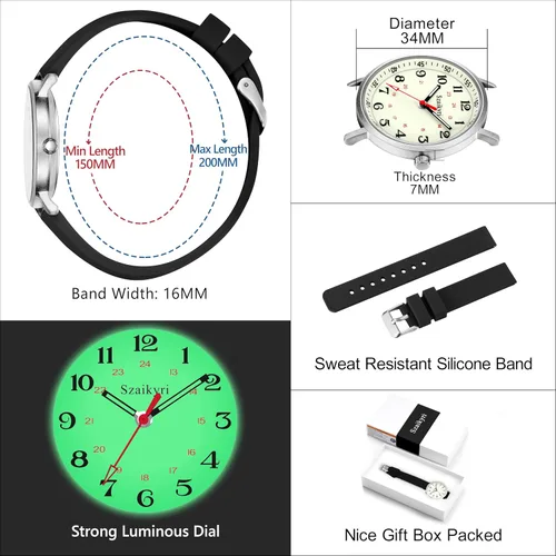 Miniatura 6 de Szaikyri Relojes de enfermera para mujeres, profesionales médicos, estudiantes con esfera de hora militar luminosa y fácil de leer, reloj deportivo