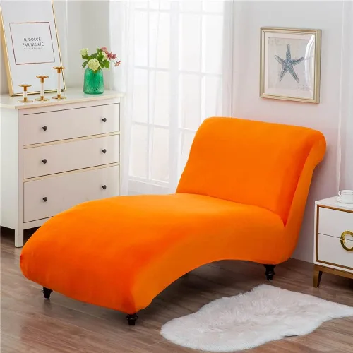 Miniatura 10 de Funda de terciopelo para tumbona de lujo, para sala de estar, muebles de interior, ultra suave, lavable a máquina, color negro