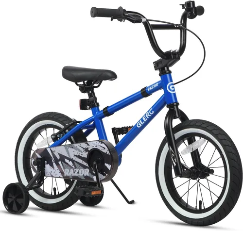 Miniatura 12 de Glerc Bicicleta para niños de 1 a 8 años, bicicleta para niños de 12 a 16 pulgadas, estilo BMX, con ruedas de entrenamiento, bicicleta para niños