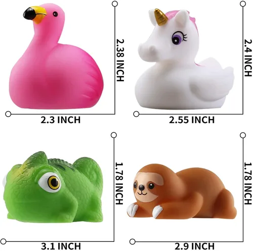 Miniatura 6 de Juguete de baño sin agujeros, paquete de 12 animales iluminados, juguetes de bañera de color intermitente para niños pequeños, piscina, fiesta