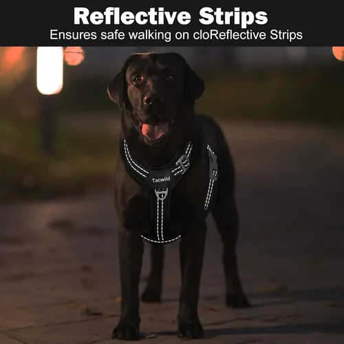 Miniatura 8 de Arnés sin tirones para perro, chaleco reflectante ajustable con broche de metal, malla suave transpirable sin estrangulamiento para cachorro, fácil