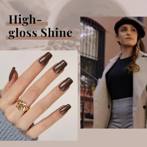 Miniatura 7 de Beetles - Esmalte de uñas de gel marrón – 0.5 onzas líquidas de esmalte de gel marrón oscuro, lámpara LED UV para uñas, regalo de manicura para I
