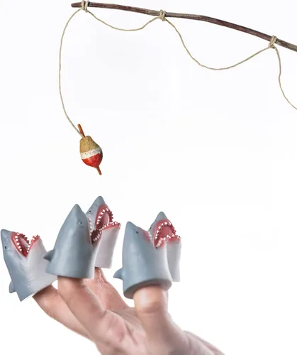 Miniatura 3 de Juego de Marionetas de Dedo de Tiburón, Accesorios de Teatro para Espectáculo de Marionetas de Animales del Océano, Juguetes Novedosos Regalos