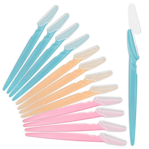 Maquinilla de afeitar de cejas para mujeres, 12 piezas de herramienta de dermaplaning para profesionales de la cara, afeitadora facial para mujeres,