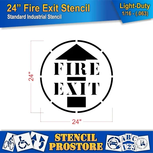 Miniatura 2 de Plantilla de seguridad para marcado de piso, plantilla de salida de incendios de 24 pulgadas, 24 x 24 x 1/16 pulgadas (63 mil), ligera