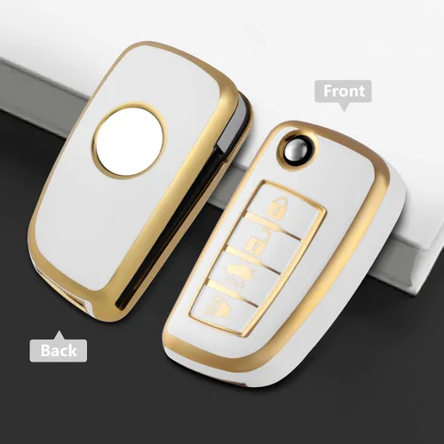 Miniatura 4 de Funda protectora de TPU para llavero inteligente compatible con Nissan plegable Key X-Trail Juke F15 Rogue Qashqai J11 Tiida Murano Maxima 4 botones