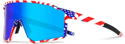 Miniatura 6 de FMY Gafas de sol deportivas polarizadas para hombres y mujeres con 3 lentes intercambiables, protección UV, gafas de ciclismo de béisbol MTB