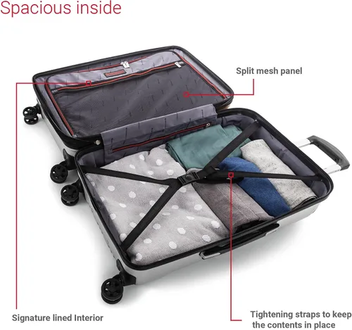 Miniatura 5 de Swiss Mobility PVG Collection - Juego de equipaje rígido de 3 piezas, maletas expandibles con ruedas giratorias de 360 grados, mango retráctil
