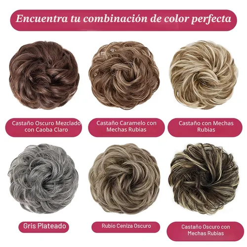 Miniatura 9 de MORICA - Extensión de cabello sintético en forma de moño ondulado, recogido y alborotado con liga para mujeres, 1 unidad (1-6#, castaño oscuro)