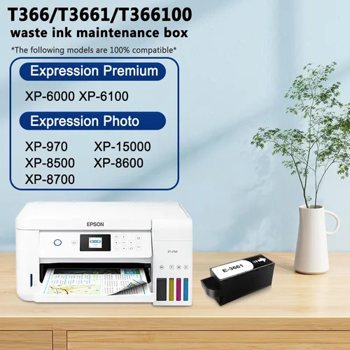 Miniatura 6 de Caja de mantenimiento T3661 T366 T366100 compatible con impresoras Expression Premium XP-6000 XP-6100, Expression Photo XP-970 XP-15000 XP-8500