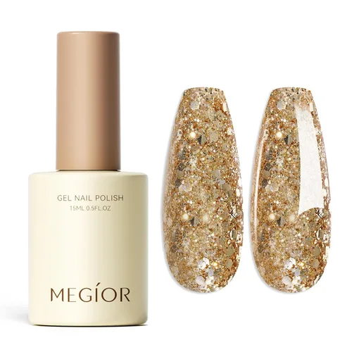 Miniatura 50 de MEGIOR Esmalte de uñas de gel blanco de 0.5 fl oz, color blanco antiguo, secado con luz UV, esmalte de gel francés, arte de uñas, salón de manicura
