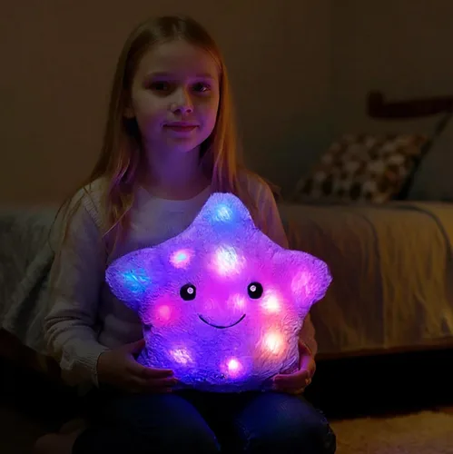 Miniatura 2 de Almohada de Felpa Musical de Estrella Verde de 13 Pulgadas con Luz Nocturna Brillante Parpadeante, Peluche LED con Volumen Ajustable, Regalo