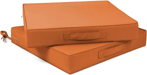 Miniatura 9 de Cojines para sillas de exterior, 22 x 22 x 3 pulgadas, impermeables, para sillas de patio, juego de 2 cojines de asiento de exterior de doble ribete