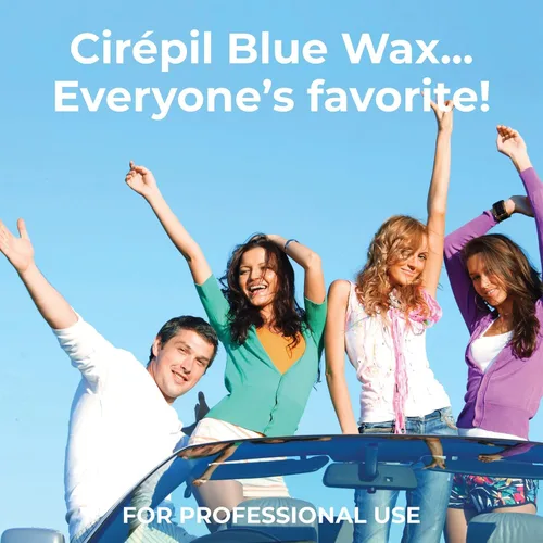 Miniatura 8 de Cirepil - Azul - Lata de cera dura de 400g / 14.11 oz - Cera para cara y cuerpo, sin fragancia y sin tiras necesarias - Perfecta para piel sensible