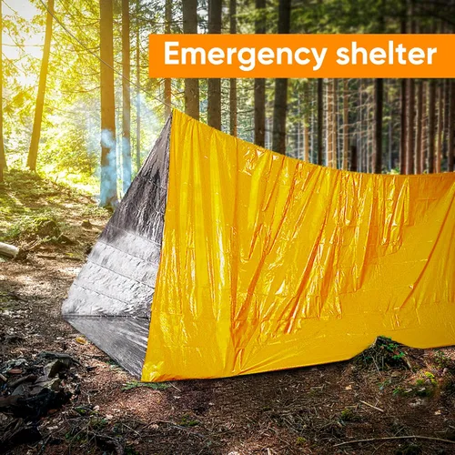 Miniatura 7 de General Medi Manta de emergencia (paquete de 12), manta de aluminio dorado de emergencia, perfecta para exteriores, senderismo, supervivencia
