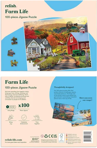 Miniatura 7 de Relish - Rompecabezas de demencia para adultos, rompecabezas de 100 piezas de vida agrícola - Actividades para personas mayores con Alzheimer