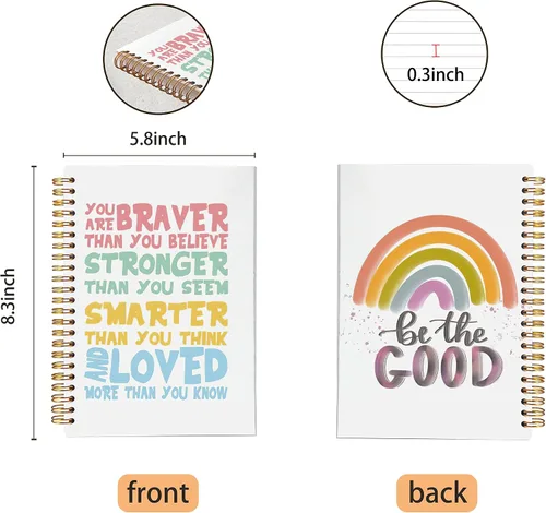 Miniatura 5 de VNWEK Everyone Merves a Voice Speech Therapy - Cuaderno en espiral de 5.5 x 8.3 pulgadas, cuaderno de espiral de tapa dura con forro colorido