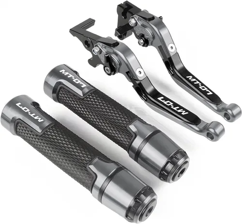 Miniatura 12 de Accesorios de motocicleta Ajustable Plegable Extensible Freno Palanca de Embrague Manillar Manillar Empuñaduras de Mano Tapa CNC para Yamaha MT-07